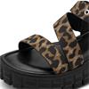 TAMARIS WOMENS WEDGE STRAP SANDAL - LEOPARD ANIMAL PRINT