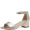 TAMARIS WOMENS MID HEEL STRAP SANDAL - PLATINUM