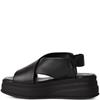 TAMARIS WOMENS WEDGE STRAP SANDAL - BLACK