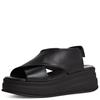 TAMARIS WOMENS WEDGE STRAP SANDAL - BLACK