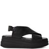 TAMARIS WOMENS WEDGE STRAP SANDAL - BLACK