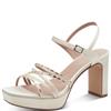 TAMARIS WOMENS HIGH HEEL STRAP SANDAL - PEARL