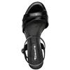 TAMARIS WOMENS LOW HEEL STRAP SANDAL - BLACK