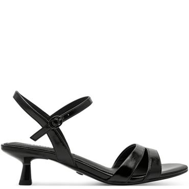 TAMARIS WOMENS LOW HEEL STRAP SANDAL - BLACK