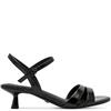 TAMARIS WOMENS LOW HEEL STRAP SANDAL - BLACK