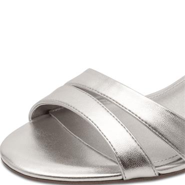 TAMARIS WOMENS LOW HEEL STRAP SANDAL - PLATINUM