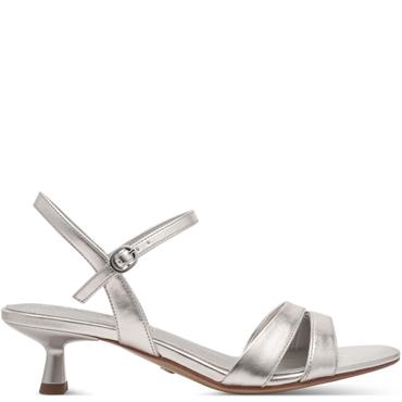 TAMARIS WOMENS LOW HEEL STRAP SANDAL - PLATINUM