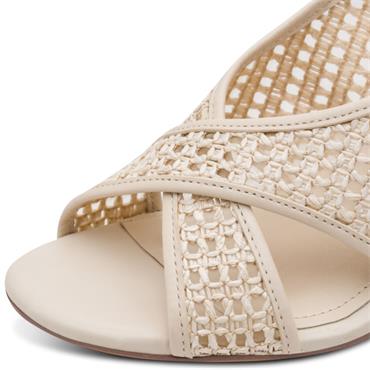 TAMARIS WOMENS MID HEEL STRAP SANDAL - IVORY