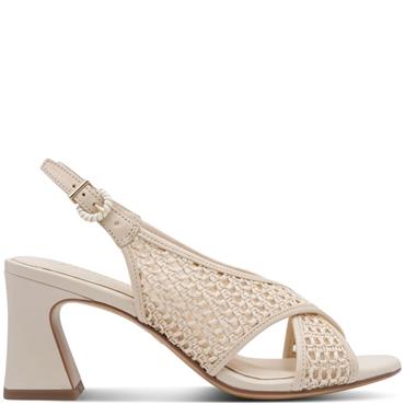 TAMARIS WOMENS MID HEEL STRAP SANDAL - IVORY