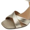 TAMARIS WOMENS MID HEEL STRAP SANDAL - LIGHT GOLD