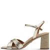 TAMARIS WOMENS MID HEEL STRAP SANDAL - LIGHT GOLD