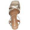 TAMARIS WOMENS MID HEEL STRAP SANDAL - LIGHT GOLD