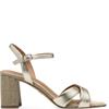 TAMARIS WOMENS MID HEEL STRAP SANDAL - LIGHT GOLD