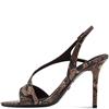 TAMARIS WOMENS HIGH HEEL STRAP SANDAL - BROWN ANIMAL PRINT