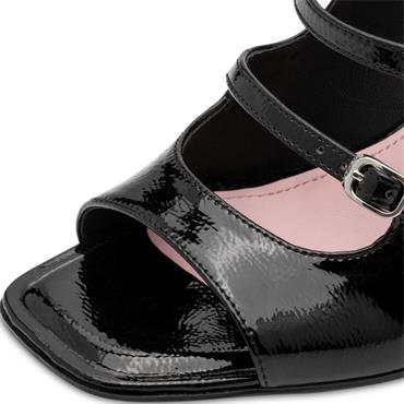 TAMARIS WOMENS MID HEEL STRAP SANDAL - BLACK
