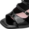 TAMARIS WOMENS MID HEEL STRAP SANDAL - BLACK