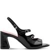 TAMARIS WOMENS MID HEEL STRAP SANDAL - BLACK