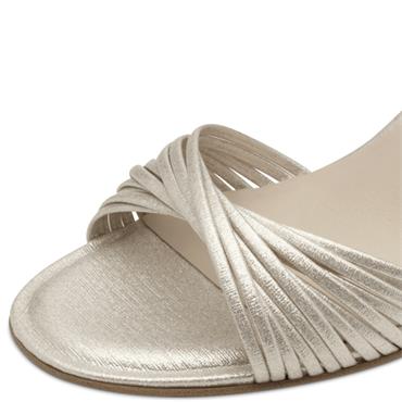 TAMARIS MID HEEL STRAP SANDAL - CHAMPAGNE