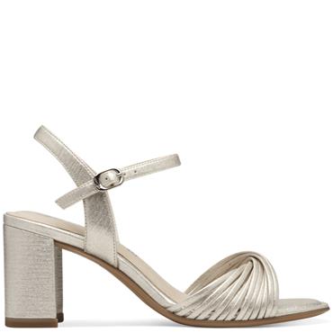 TAMARIS MID HEEL STRAP SANDAL - CHAMPAGNE