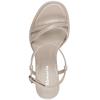 TAMARIS WOMENS HIGH HEEL STRAP SANDAL - BEIGE PATENT