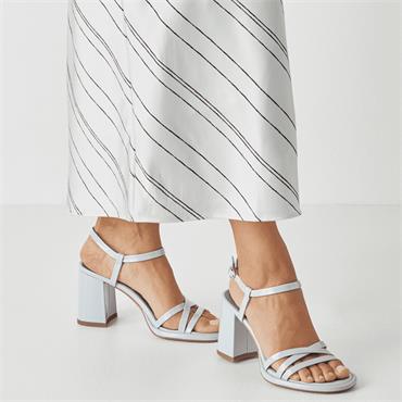 TAMARIS WOMENS HIGH HEEL STRAP SANDAL - LIGHT BLUE PATENT