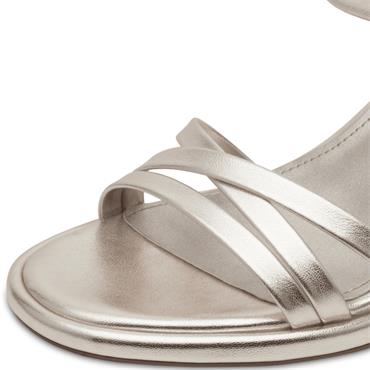TAMARIS WOMENS HIGH HEEL STRAP SANDAL - PLATINUM