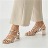 TAMARIS WOMENS MID HEEL STRAP SANDAL - LIGHT GOLD