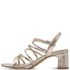 TAMARIS WOMENS MID HEEL STRAP SANDAL - LIGHT GOLD