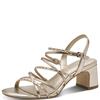 TAMARIS WOMENS MID HEEL STRAP SANDAL - LIGHT GOLD