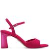 TAMARIS WOMENS MID HEEL STRAP SANDAL - FUCHSIA