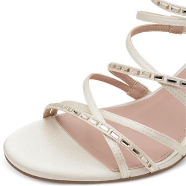 TAMARIS WOMENS MID HEEL STRAP SANDAL - PEARL
