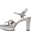 TAMARIS WOMENS MID HEEL STRAP SANDAL - SILVER