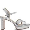 TAMARIS WOMENS MID HEEL STRAP SANDAL - SILVER