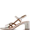 TAMARIS WOMENS MID HEEL STRAP SANDAL - PLATINUM