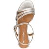 TAMARIS WOMENS MID HEEL STRAP SANDAL - PLATINUM