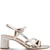 TAMARIS WOMENS MID HEEL STRAP SANDAL - PLATINUM