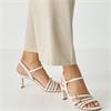 TAMARIS WOMENS MID HEEL STRAP SANDAL - SILVER