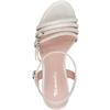 TAMARIS WOMENS MID HEEL STRAP SANDAL - SILVER