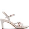 TAMARIS WOMENS MID HEEL STRAP SANDAL - SILVER