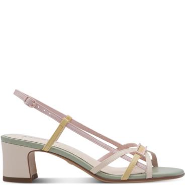 TAMARIS WOMENS LOW HEEL STRAP SANDAL - MINT MULTI