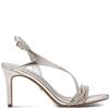 TAMARIS WOMENS HIGH HEEL STRAP SANDAL - PLATINUM