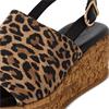 TAMARIS WOMENS WEDGE STRAP SANDAL - LEOPARD