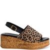 TAMARIS WOMENS WEDGE STRAP SANDAL - LEOPARD