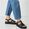 TAMARIS WOMENS WEDGE STRAP SANDAL - BLACK