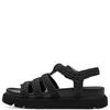 TAMARIS WOMENS WEDGE STRAP SANDAL - BLACK