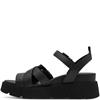 TAMARIS WOMENS WEDGE STRAP SANDAL - BLACK