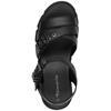 TAMARIS WOMENS WEDGE STRAP SANDAL - BLACK