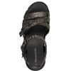 TAMARIS WOMENS WEDGE STRAP SANDAL - BLACK ANIMAL PRINT
