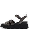 TAMARIS WOMENS WEDGE STRAP SANDAL - BLACK ANIMAL PRINT