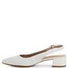 TAMARIS WOMENS LOW HEEL SLINGBACK SANDAL - WHITE LEATHER
